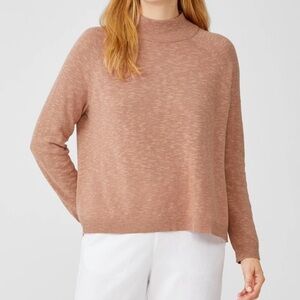 Eileen Fisher Funnel Neck Linen Cotton Top